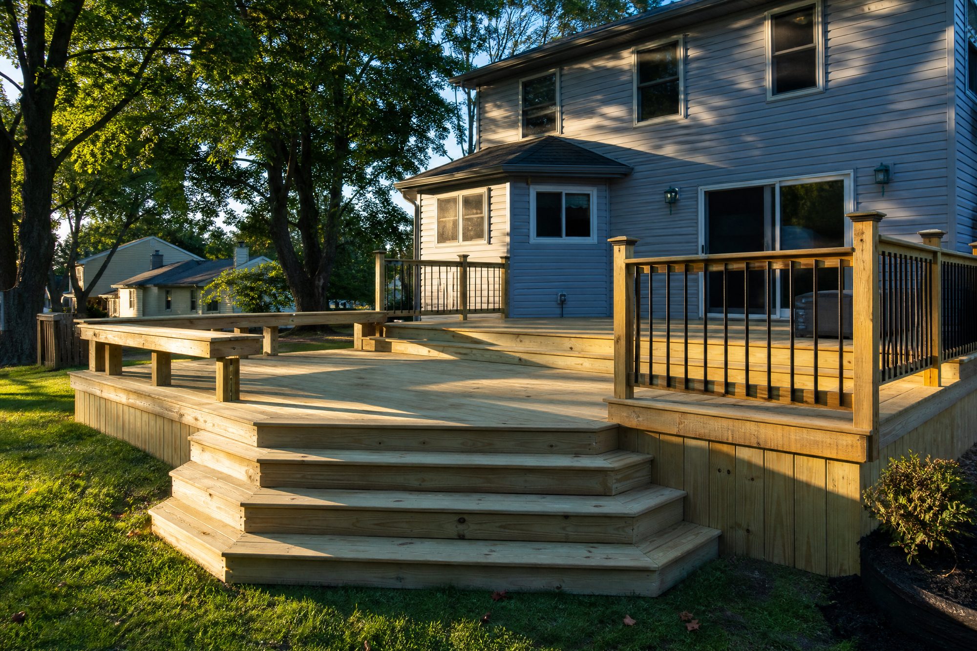 Multi-Level Pressure-Treated Deck