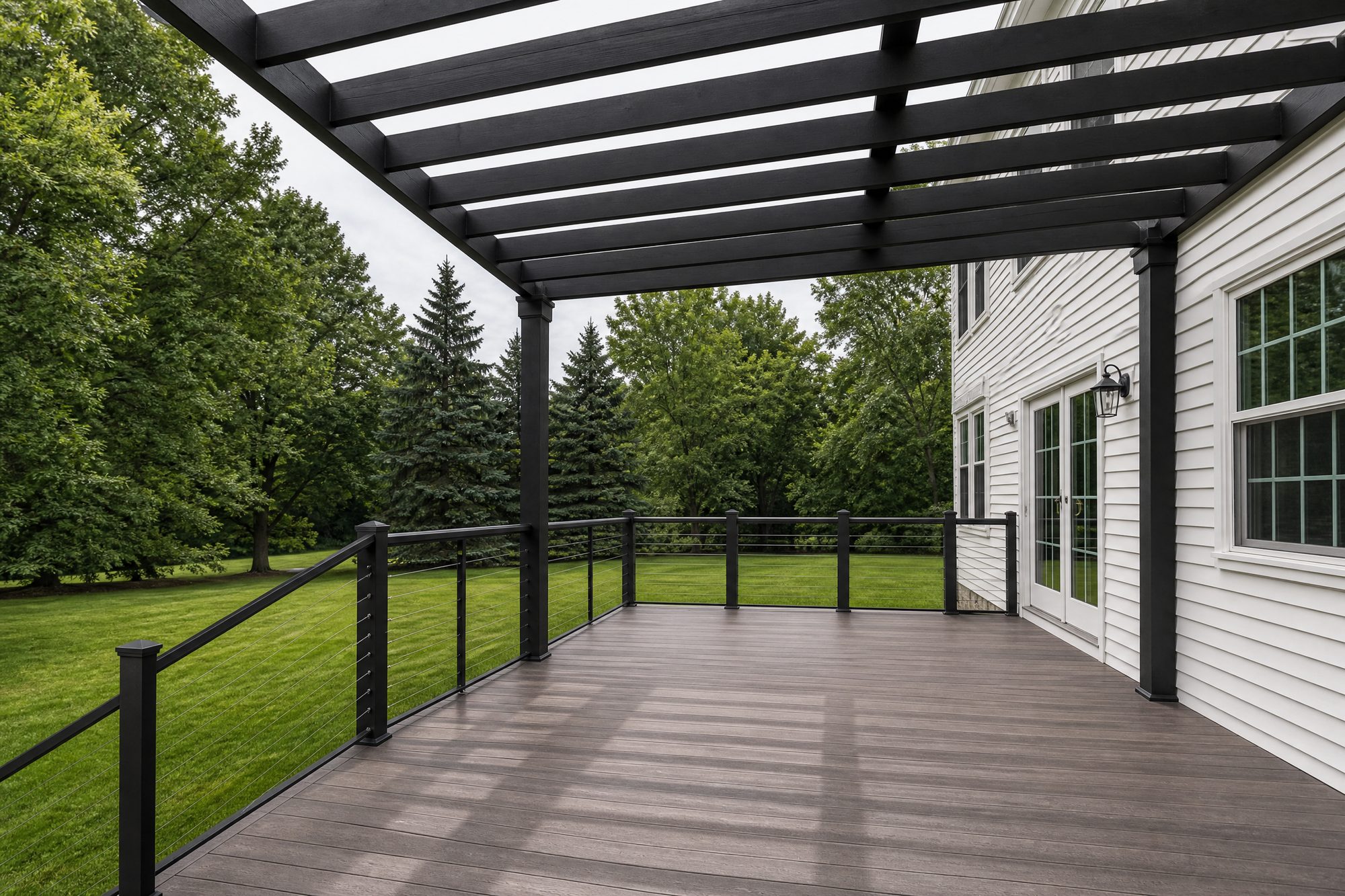 Composite Deck with Cable Railing